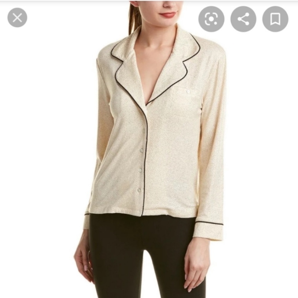 NWOT chaser gold speckle pj top button down
